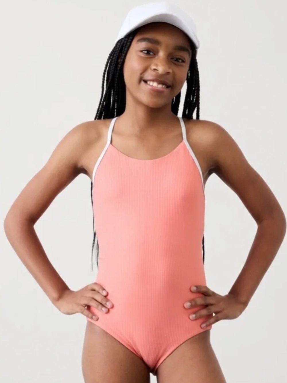 Athleta Girl Adjustable One Piece Swimsuit - Mimosa Pink - XL - NWT!